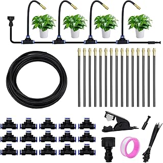 Systeme Irrigation Jardin, Kit de Système d’Irrigation avec Buse Réglable, Système d’Irrigation Automatique de Jardin à 360°, Arrosage pour Jardin, Cour, Pelouse, Serre (15 m / 49,2 ft)